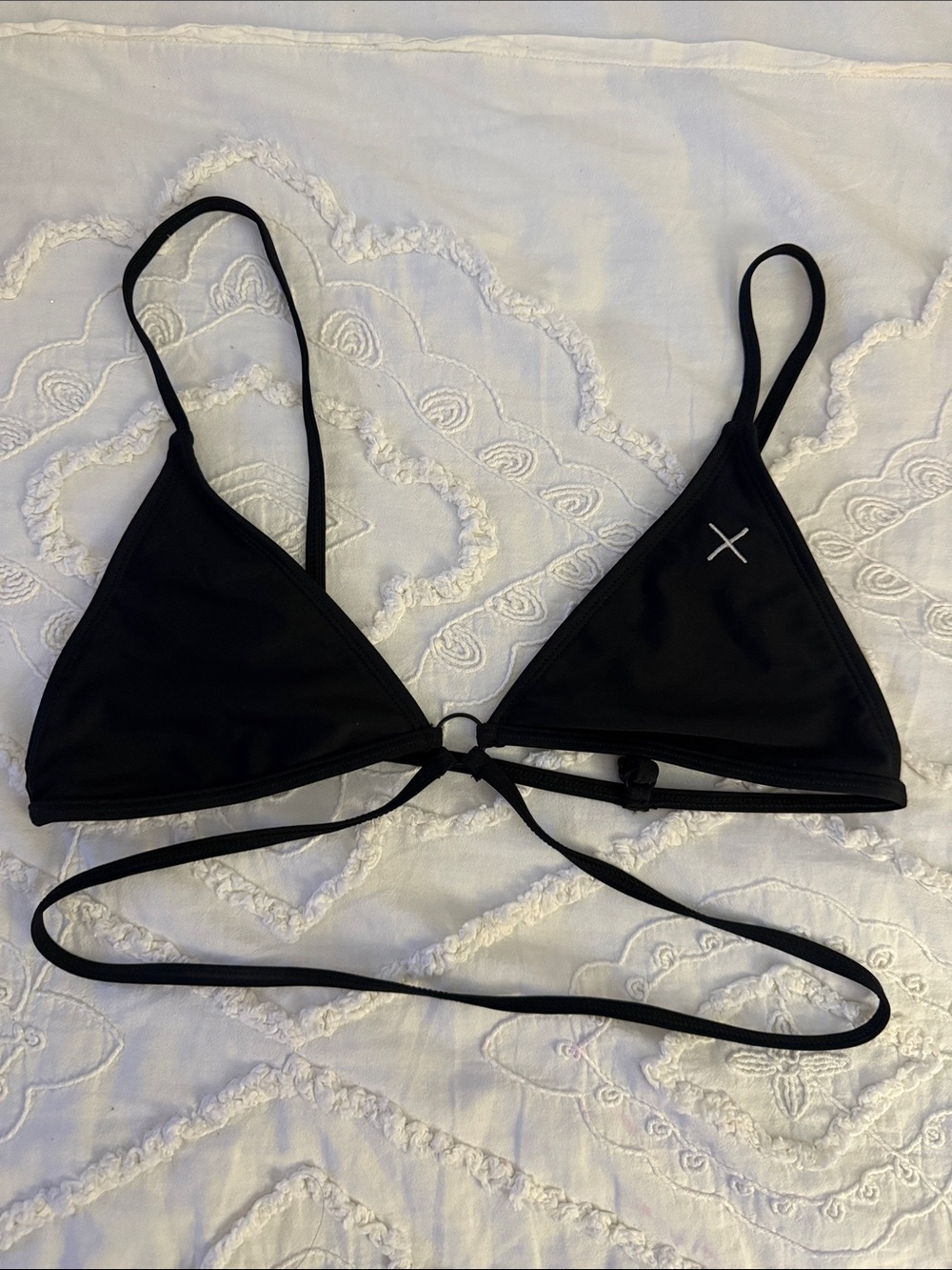 Boutine LA Black Triangle Tie Bikini Top